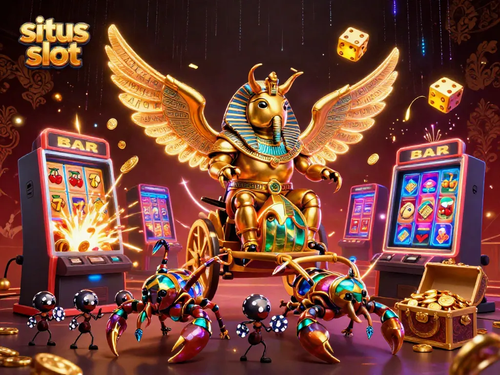 Experience exciting gameplay at situs slot with dynamic 3D characters, jackpot slots, and vibrant casino elements.